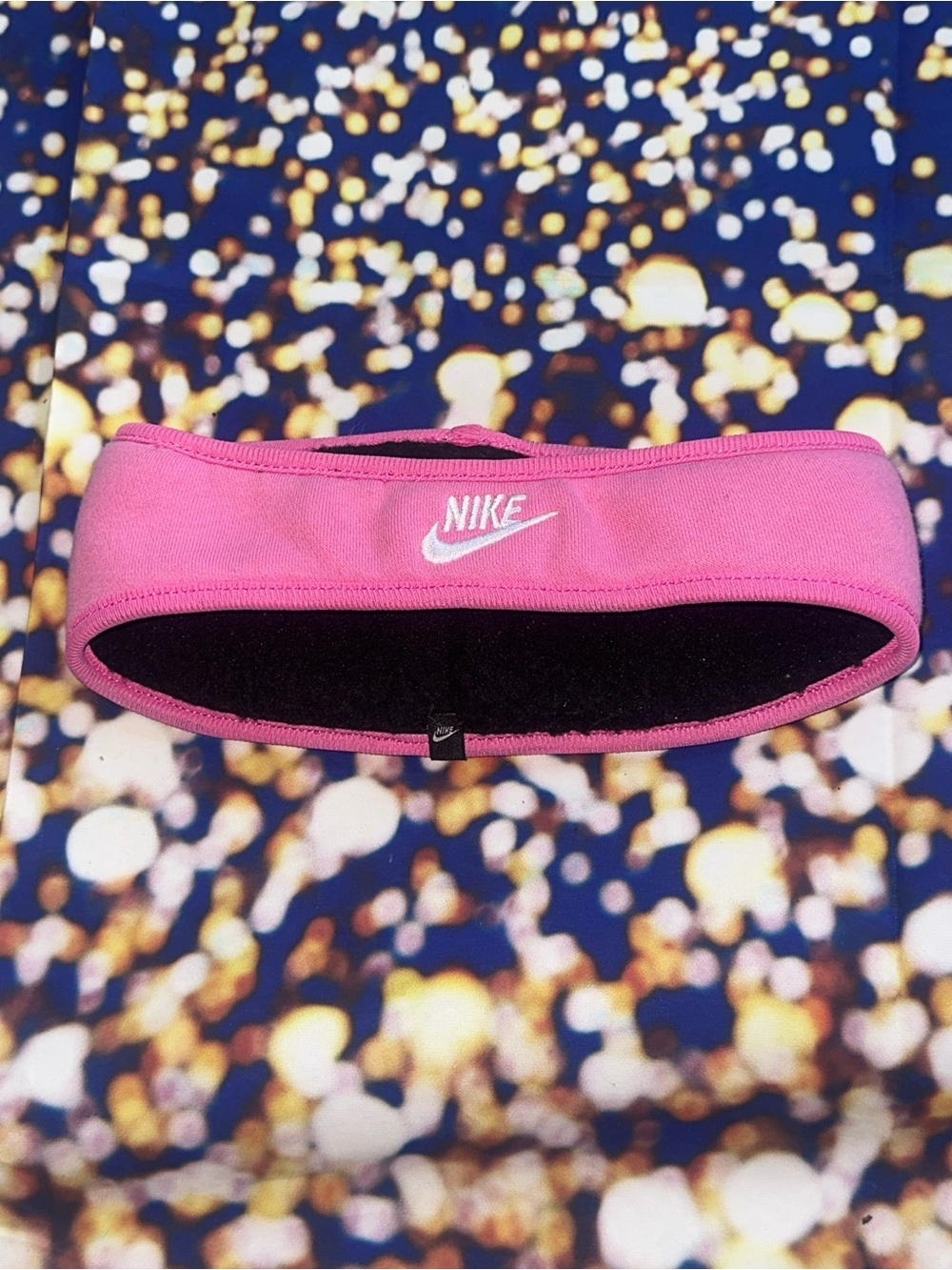Nike Pink Fleece Ear Warmer Headband with White Logo
